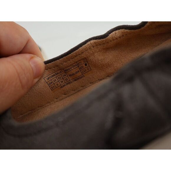 Vionic Uptown Ballet Flat Women 8.5 Grey Metallic Leather Slip On Platform Shoes - Picture 11 of 13